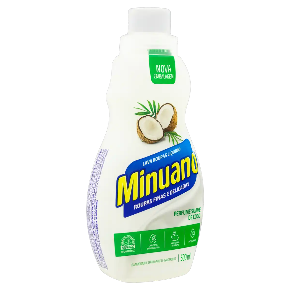 Lava-Roupas Líquido Coco Minuano Frasco 500ml