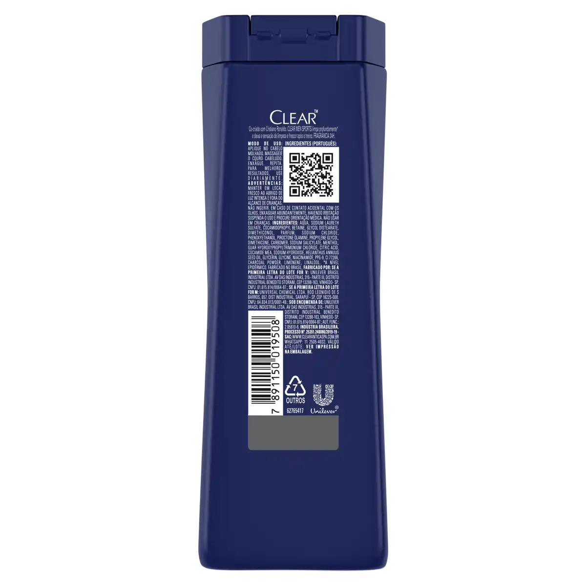 Shampoo Anticaspa Clear Men Sports Frasco 200ml