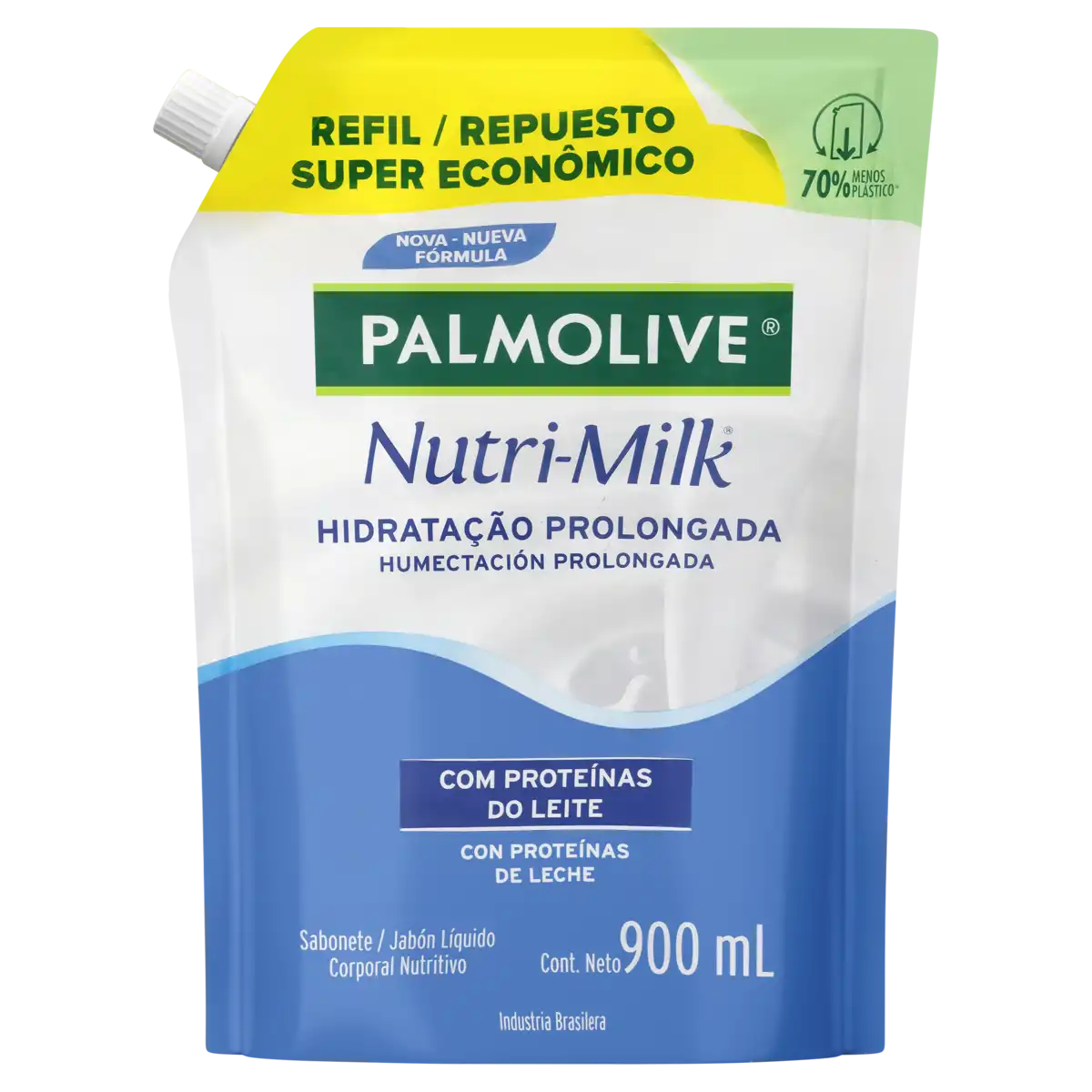 Sabonete Líquido Hidratação Prolongada Palmolive Nutri-Milk Sachê 900ml Refil Supereconômico
