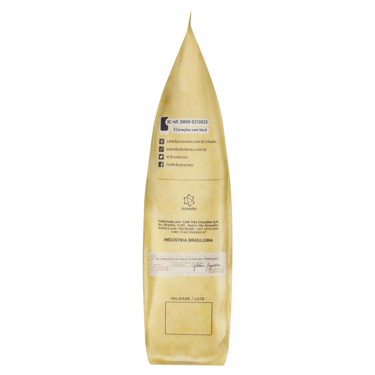 Café Torrado e Moído 100% Arábica 3 Corações Rituais Pacote 250g Edição Especial Microlote Florada Premiada