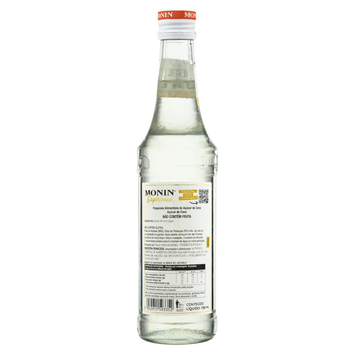 Xarope Açúcar de Cana Monin Expérience Garrafa 330ml