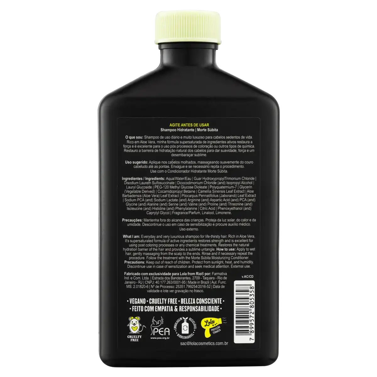 Shampoo Hidratante Lola from Rio Morte Súbita Frasco 250ml
