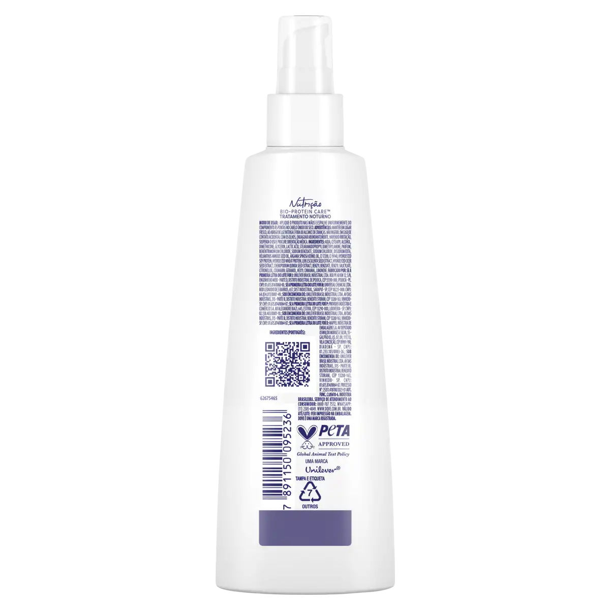 Tratamento Noturno Dove Nutrição Frasco 175ml Pump