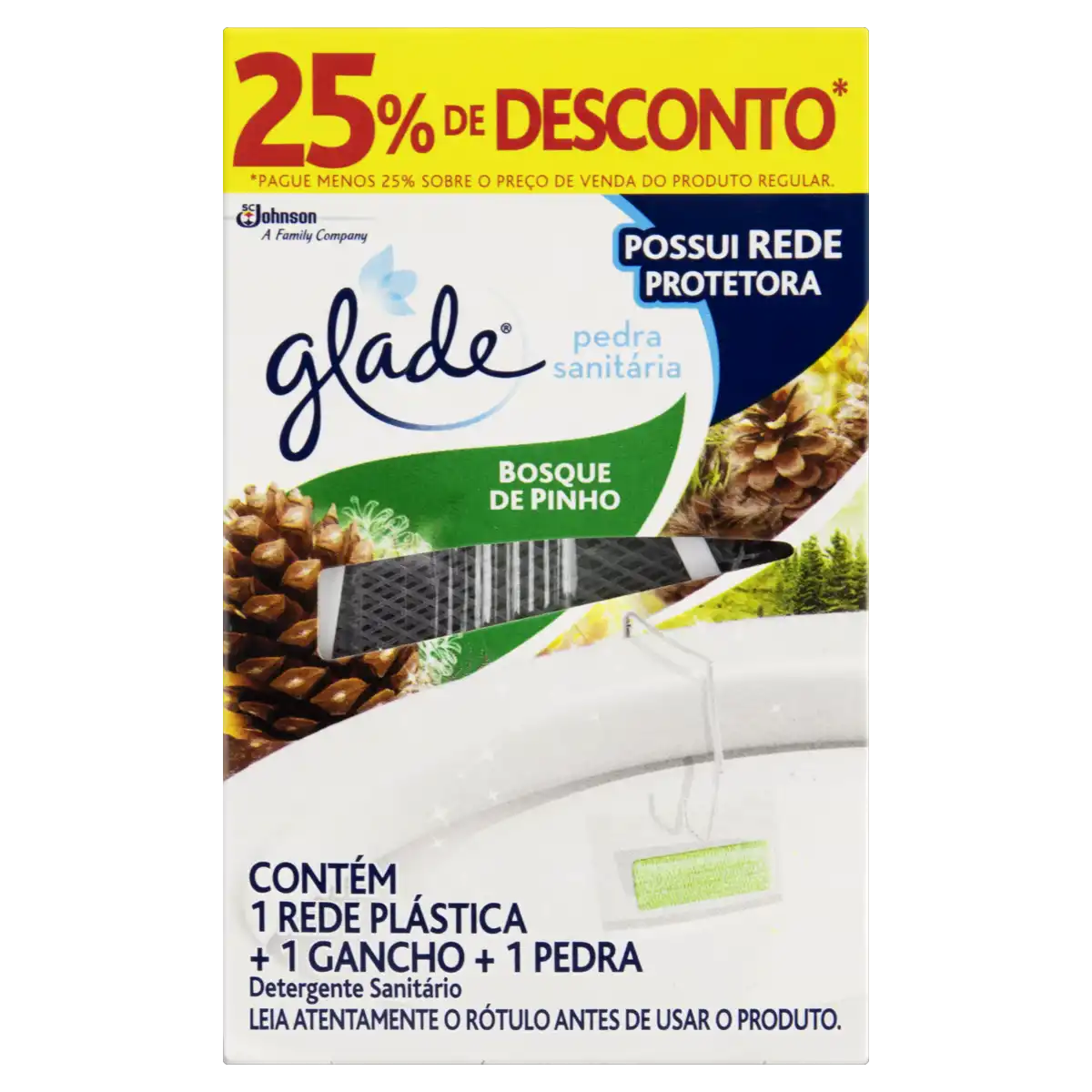 Detergente Sanitário Pedra Bosque de Pinho Glade Grátis 25% de Desconto