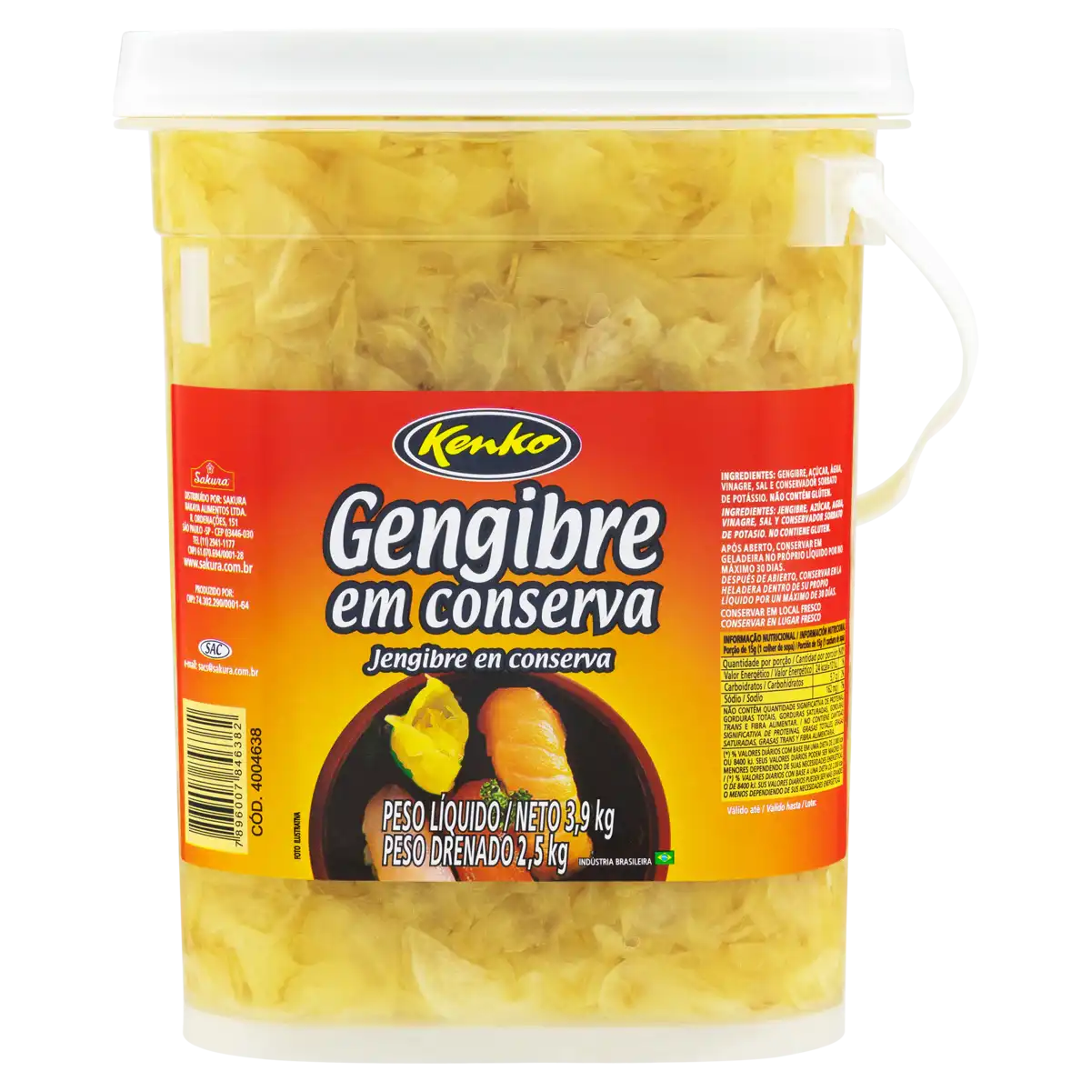 Gengibre em Conserva Kenko Balde 2,5kg