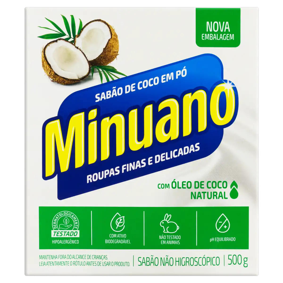 Sabão Pó Coco Minuano Caixa 500g