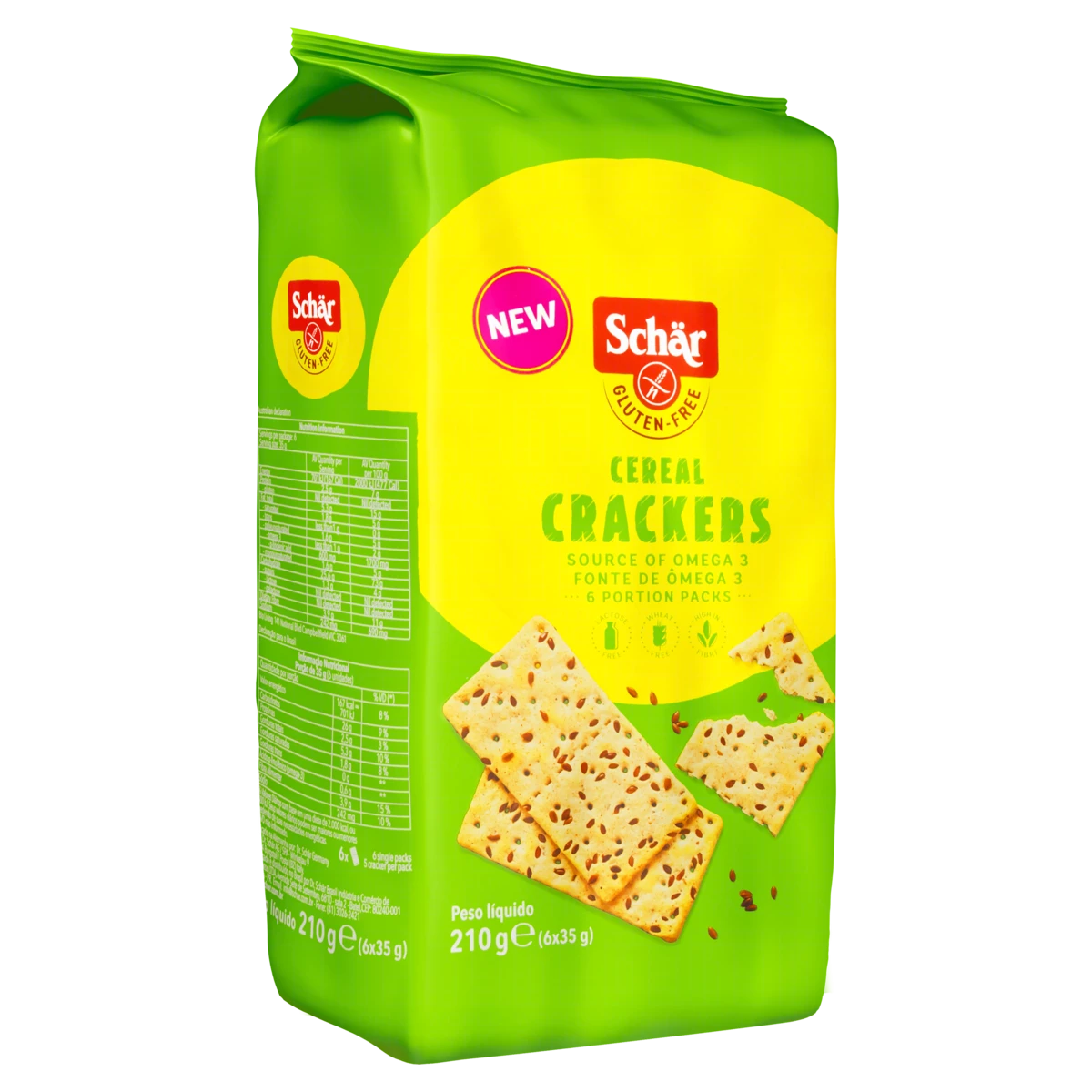 Biscoito Cracker Multigrãos sem Glúten Zero Lactose Schär Pacote 210g