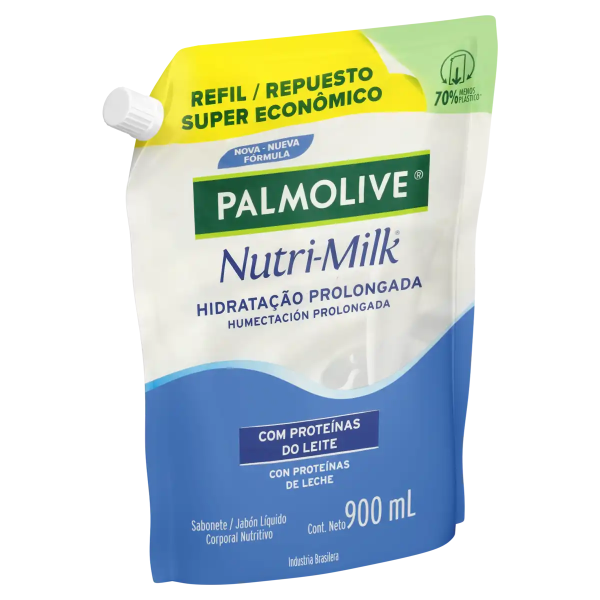 Sabonete Líquido Hidratação Prolongada Palmolive Nutri-Milk Sachê 900ml Refil Supereconômico