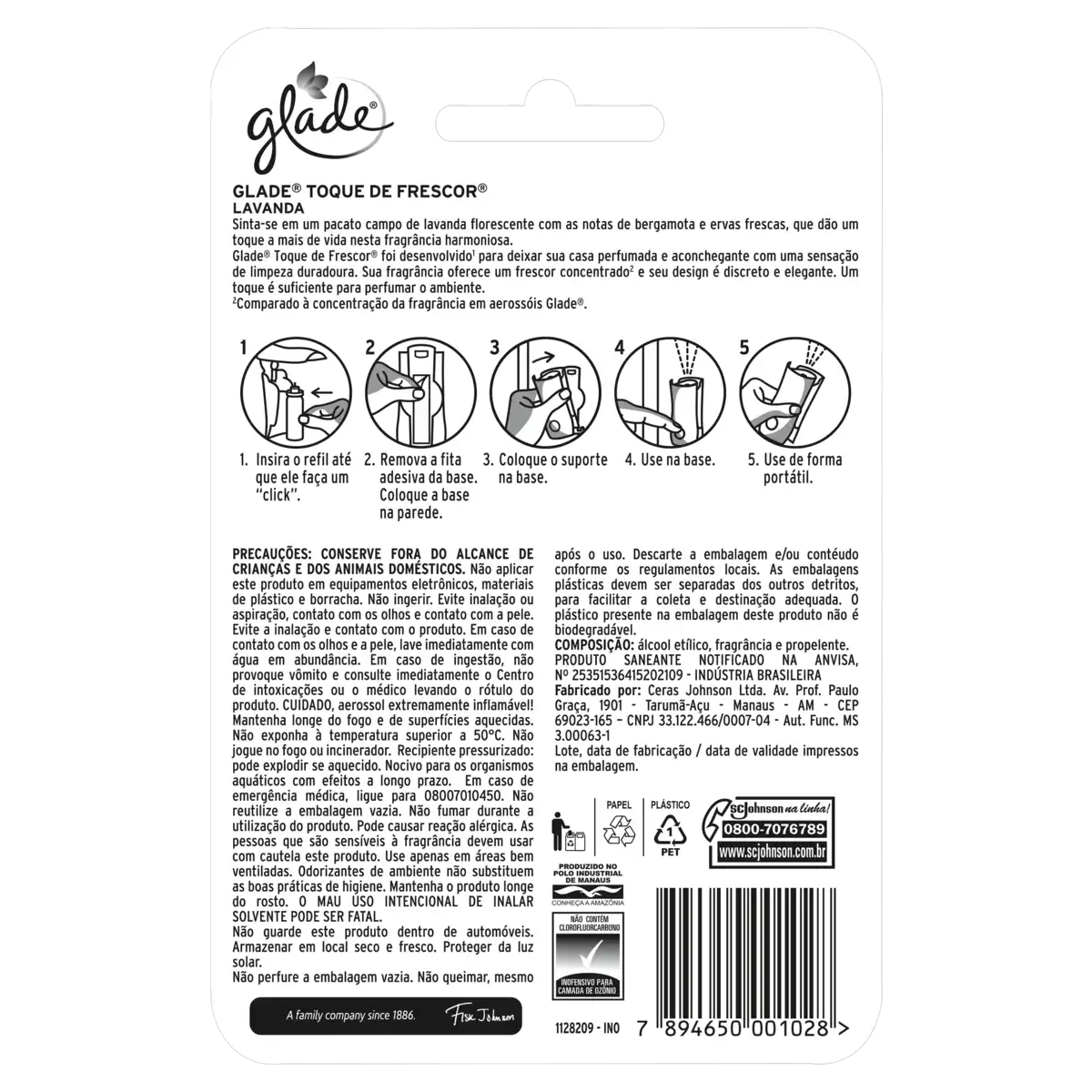 Aparelho e Odorizador de Ambiente Lavanda Glade Toque de Frescor Blister 12ml