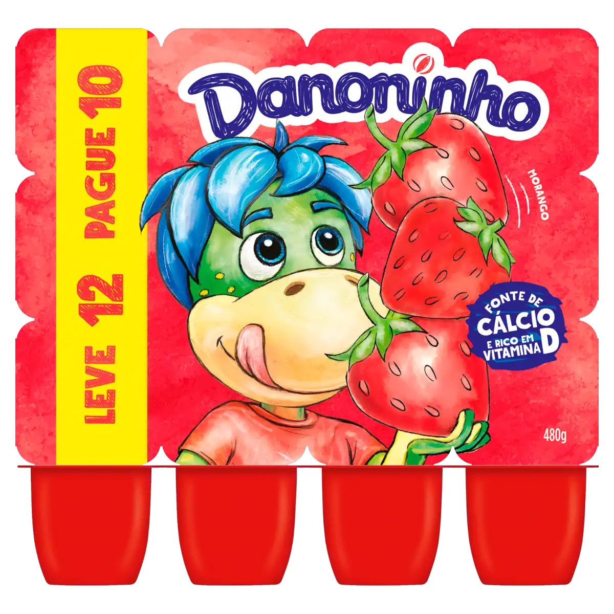 Petit Suisse Morango Danoninho Bandeja 480g Leve 12 Pague 10 Unidades