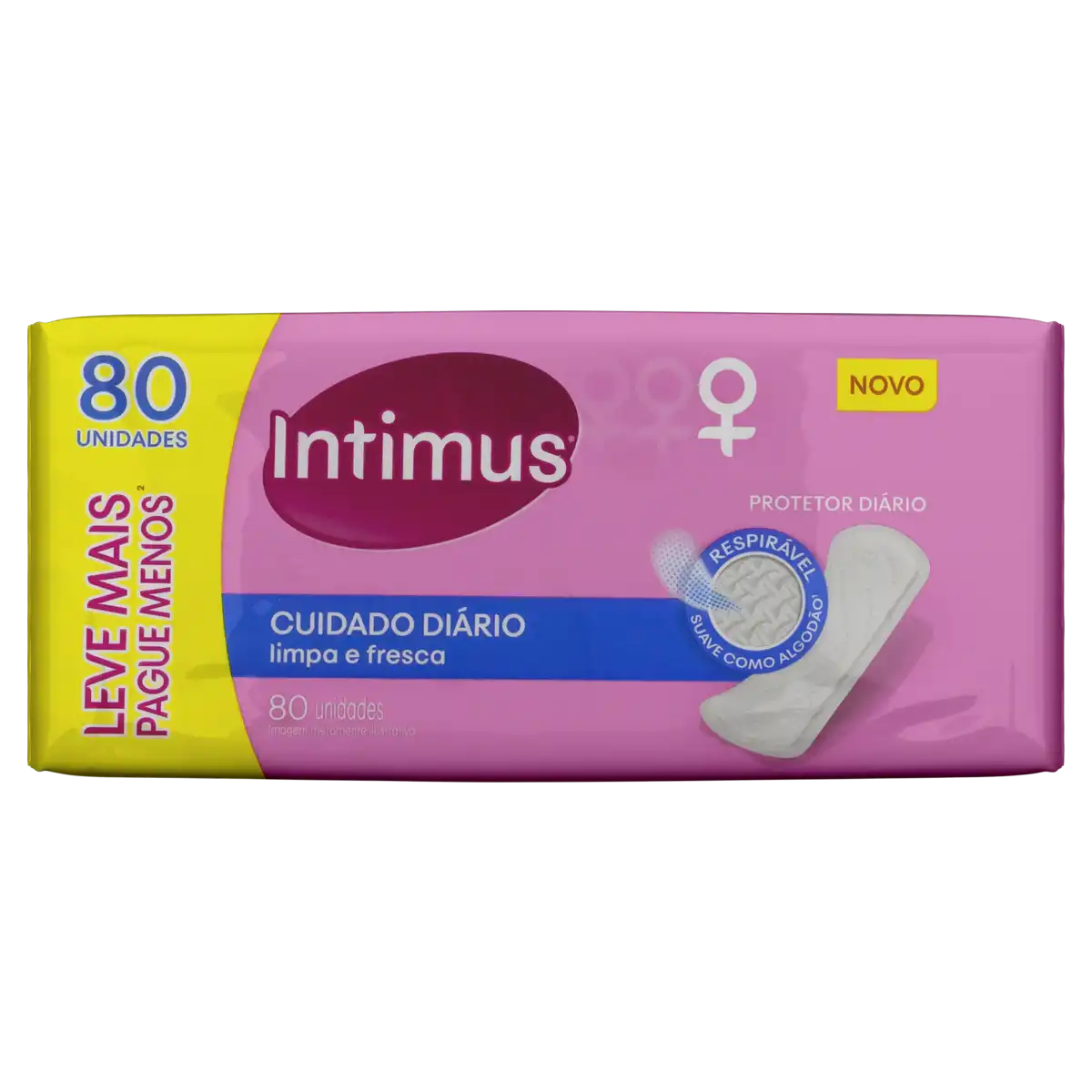 Protetor Diário sem Abas Respirável Intimus Cuidado Diário Pacote 80 Unidades Leve Mais Pague Menos
