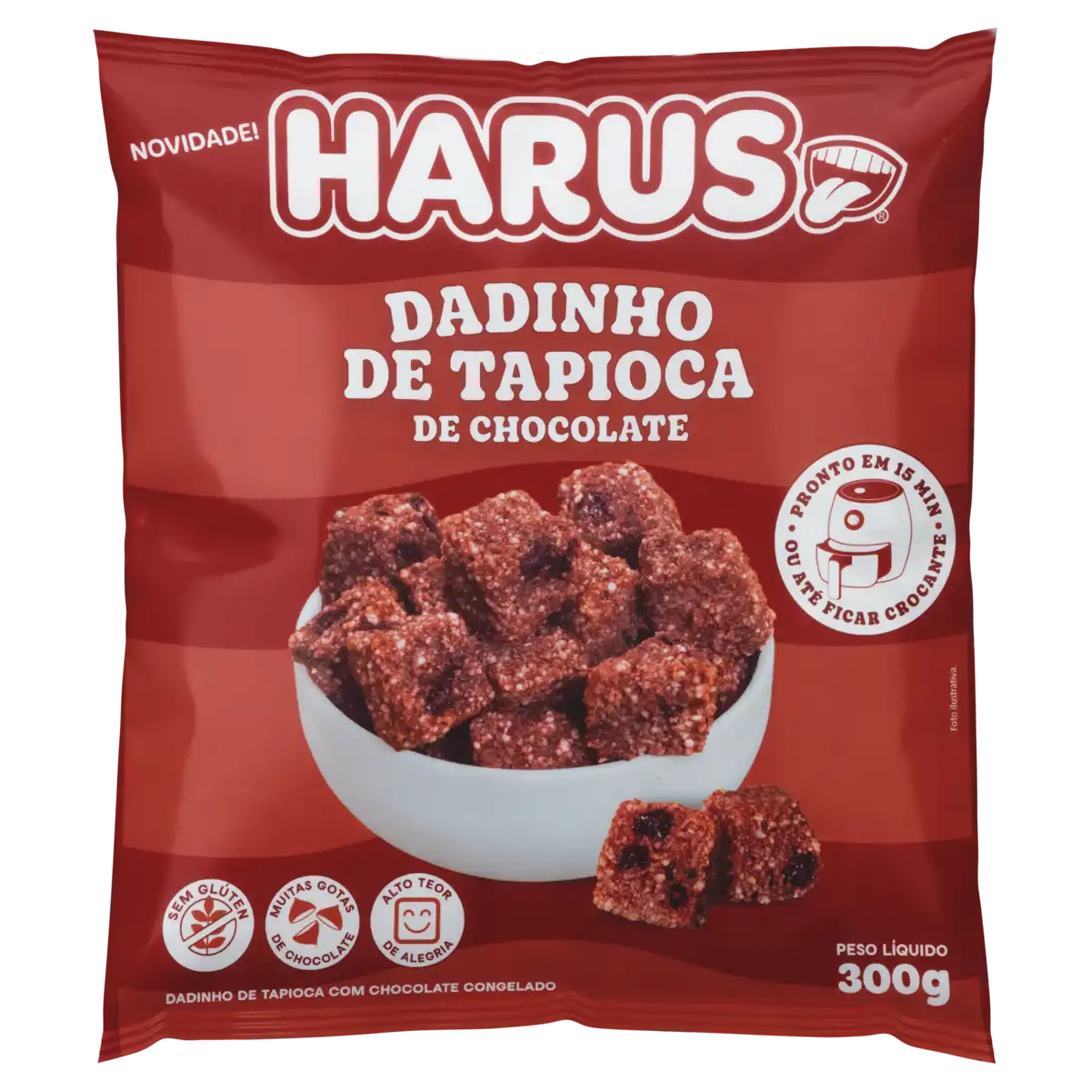Dadinho de Tapioca Congelado Chocolate Harus Pacote 300g