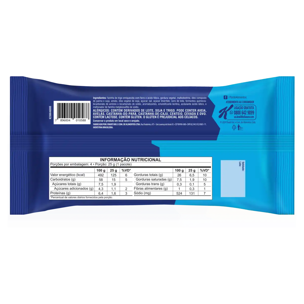 Pack Biscoito Recheio Requeijão Hot Cracker Pacote 100g 4 Unidades