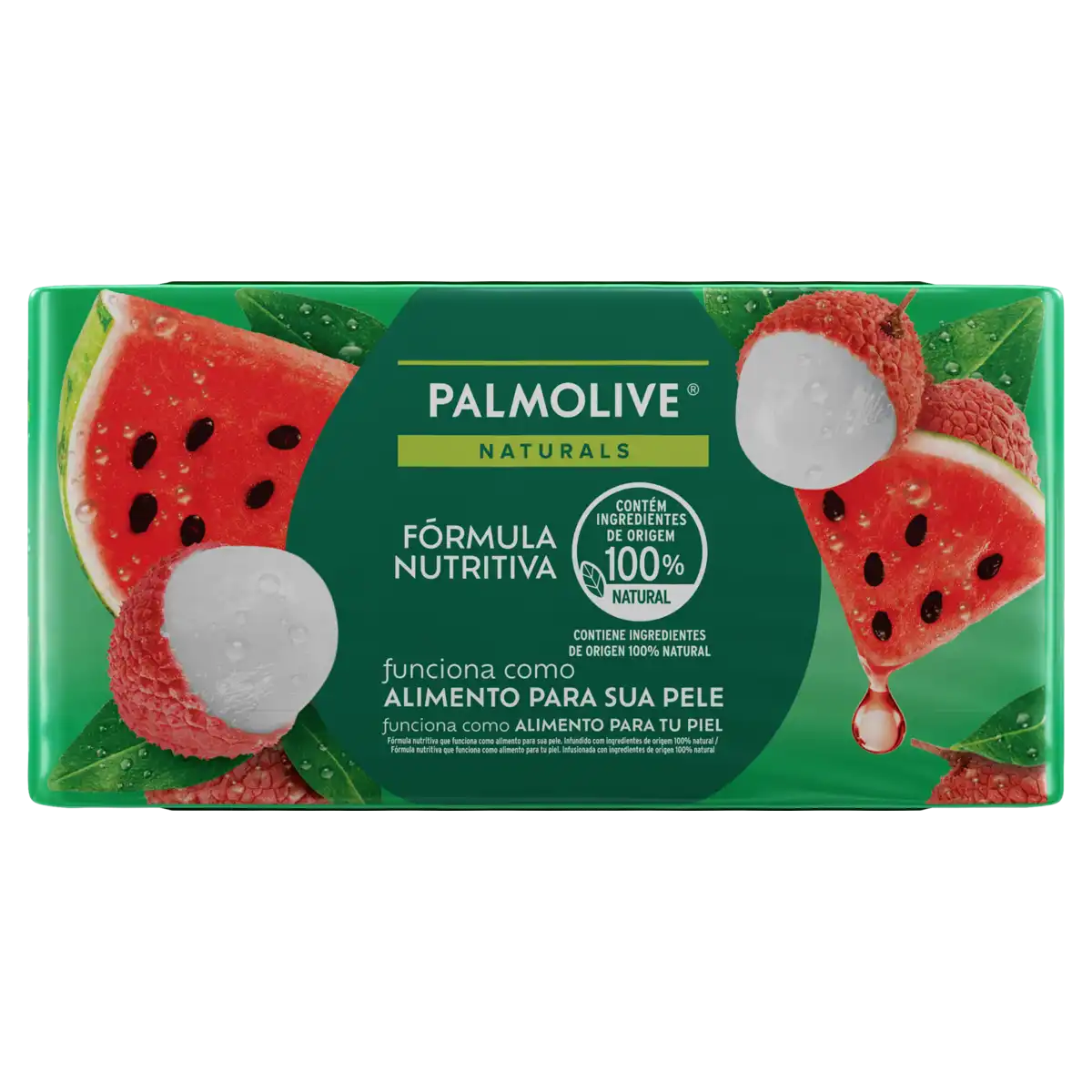 Pack Sabonete Barra Hidratação Refrescante Melancia e Lichia Palmolive Naturals Envoltório 510g 6 Unidades