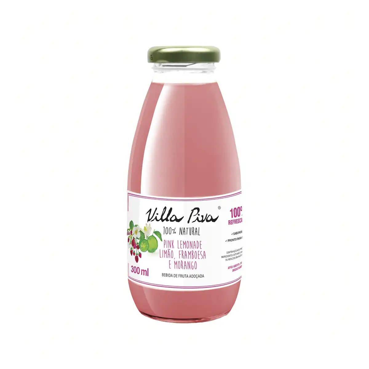 Bebida Adoçada Pink Lemonade Villa Piva Garrafa 300ml