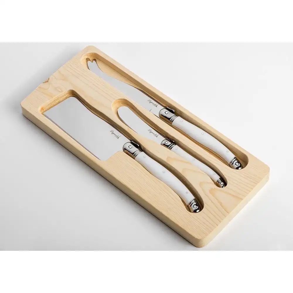 Jogo de Facas para queijo Laguiole 3 peças Luxo Branco