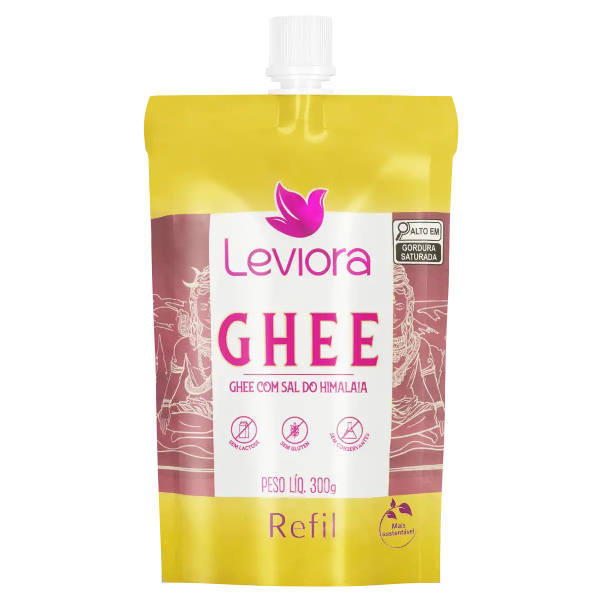 Ghee com Sal do Himalaia Leviora Squeeze 300g Refil