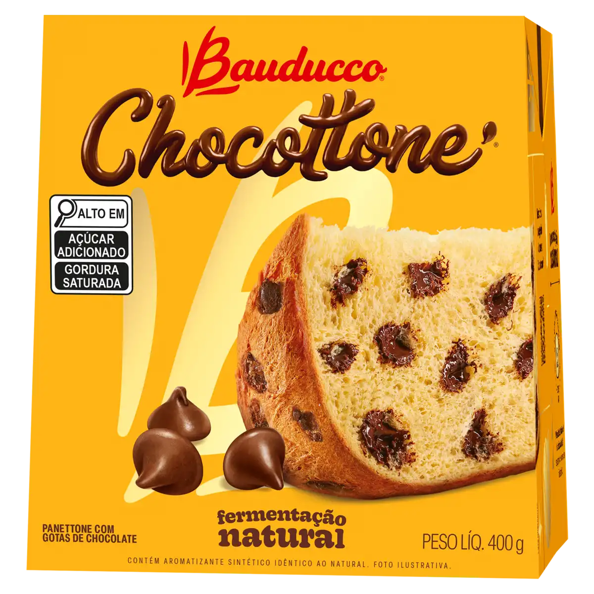 Panettone com Gotas de Chocolate Bauducco Chocottone Caixa 400g