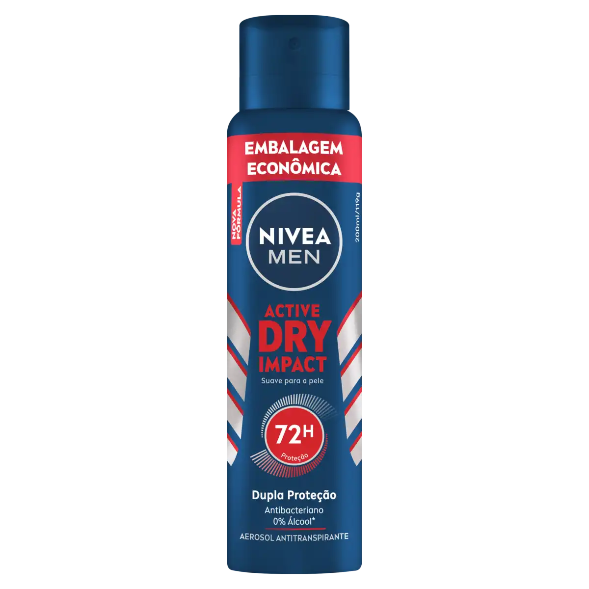Antitranspirante Aerossol Active Dry Impact Nivea Men 200ml Spray Embalagem Econômica