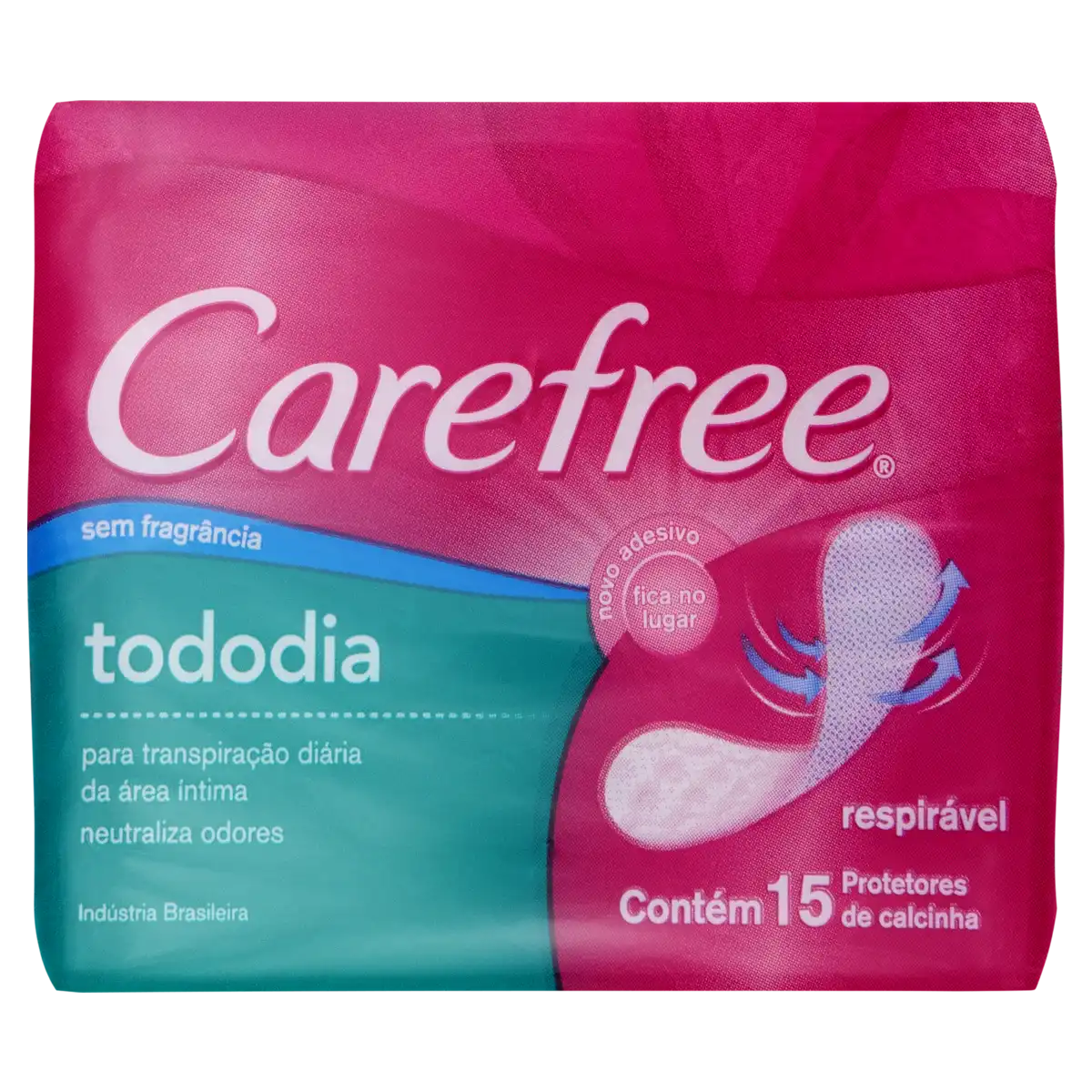 Protetor Diário sem Abas Carefree TodoDia Pacote 15 Unidades