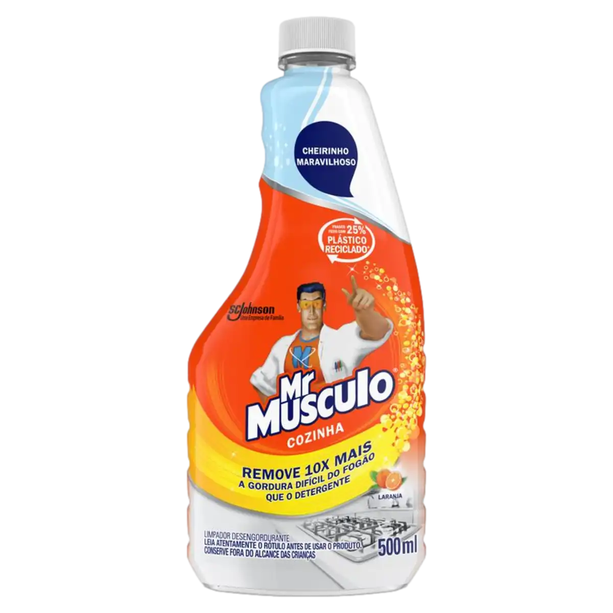 Limpador Desengordurante Cozinha Laranja Mr Músculo Frasco 500ml Refil
