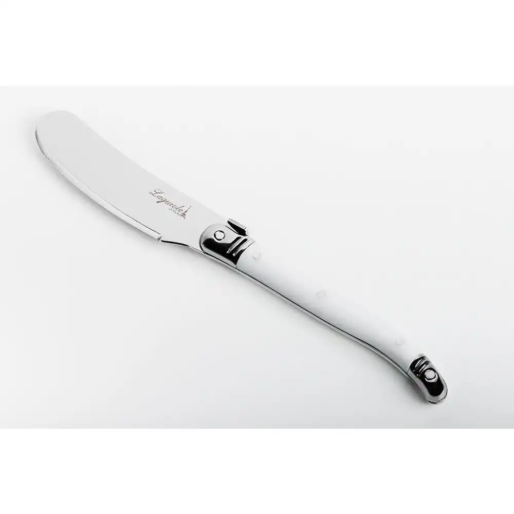 Jogo de Facas para Manteiga Branca Laguiole Aço inox e Madeira Luxo 4 peças