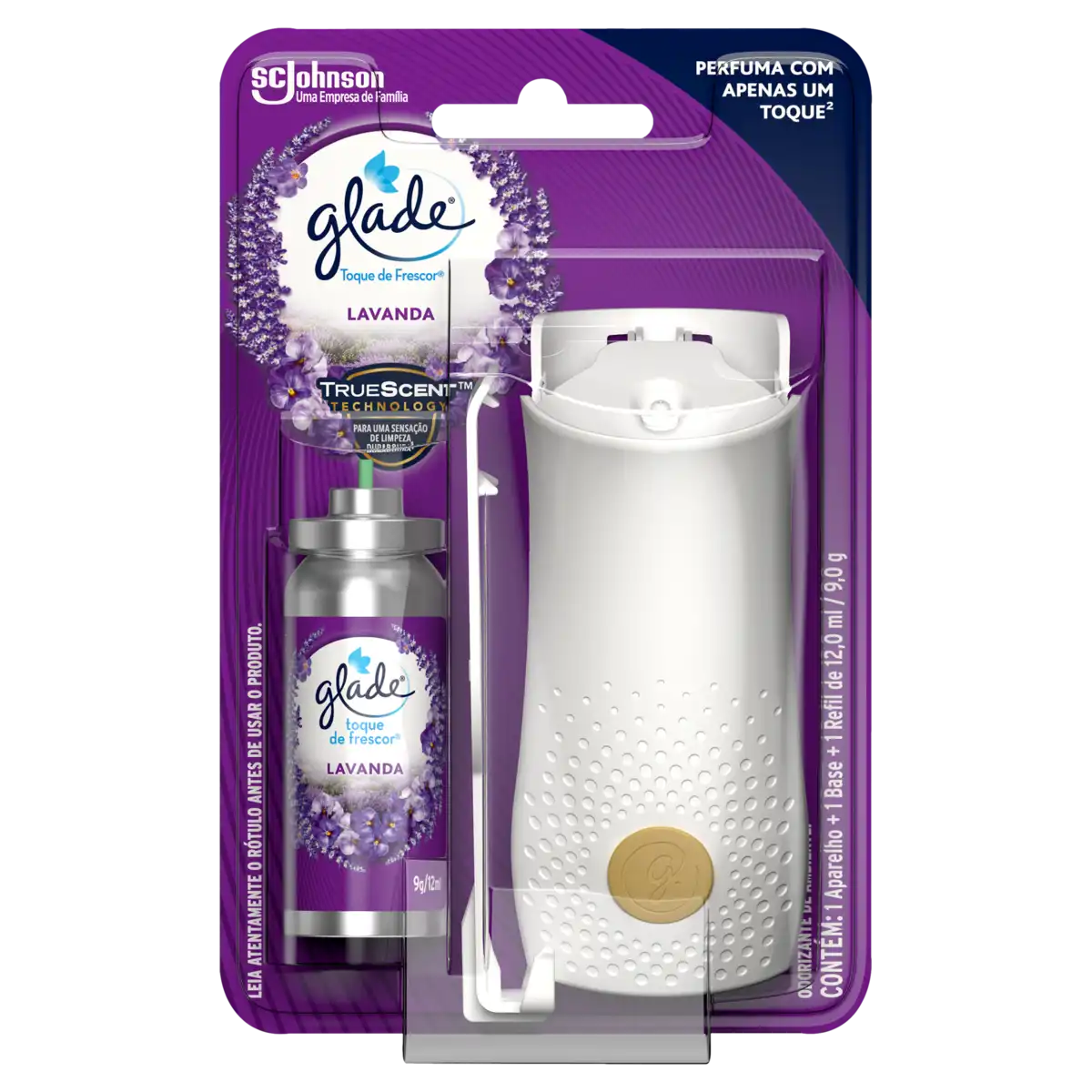 Aparelho e Odorizador de Ambiente Lavanda Glade Toque de Frescor Blister 12ml