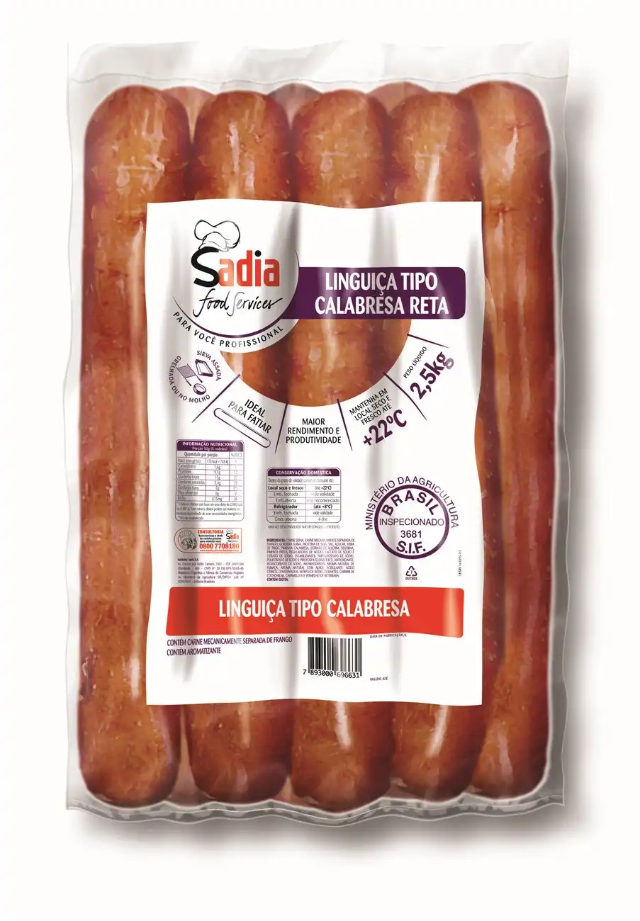 Linguica Calabresa Sadia Defumada Reta 2,5kg