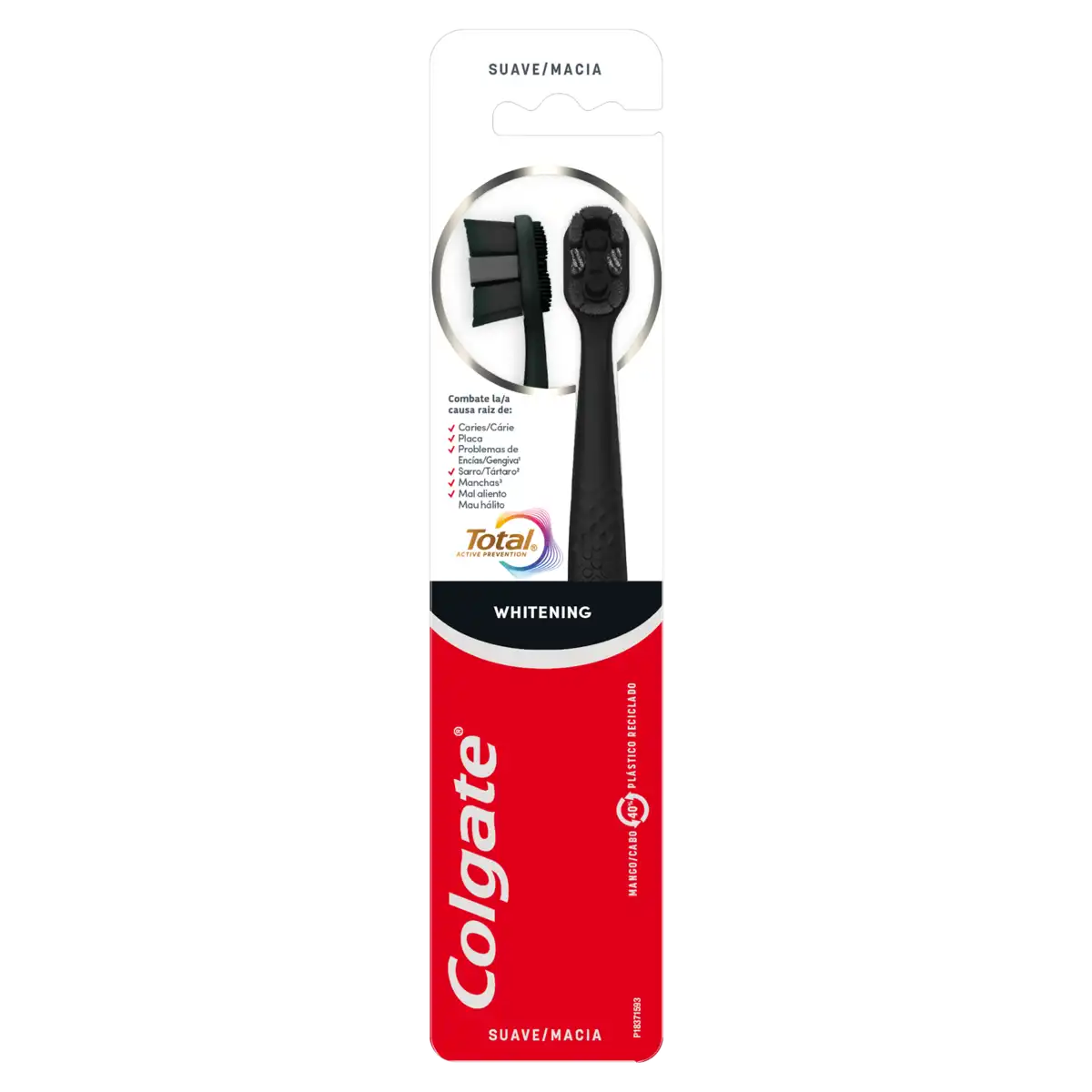 Escova Dental Suave Whitening Colgate Total Active Prevention 2 Unidades