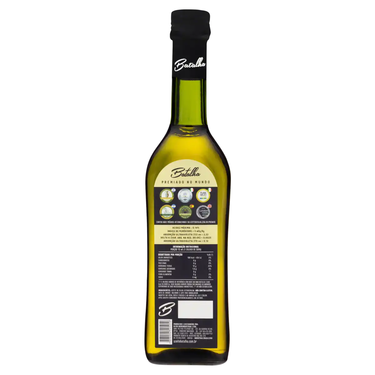 Azeite de Oliva Extra Virgem Brasileiro Intenso Batalha Vidro 500ml