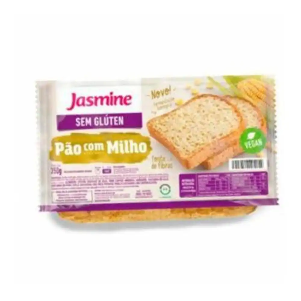 Pao fatiado jesmine com milho sem gluten 350g