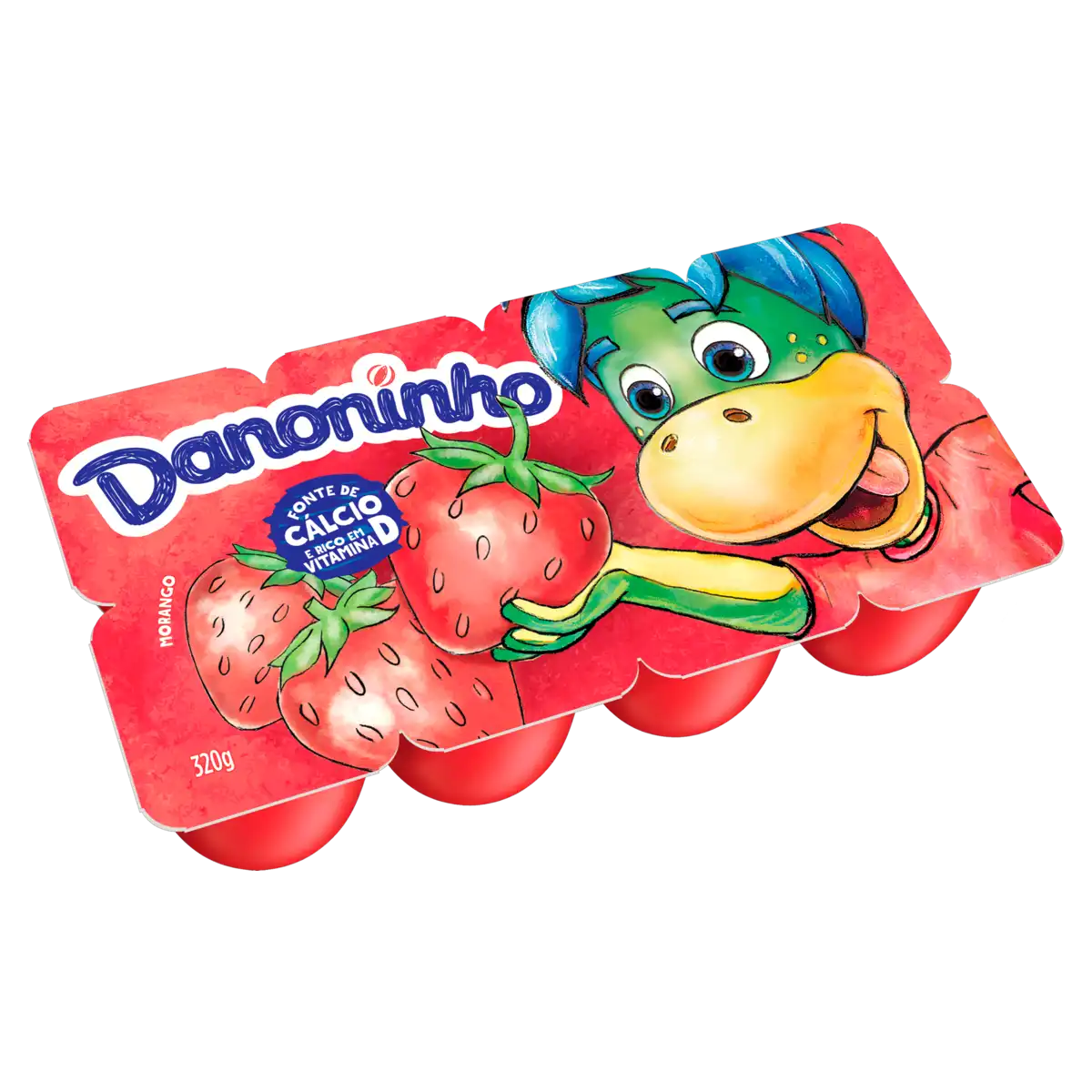 Petit Suisse Morango Danoninho Bandeja 320g 8 Unidades