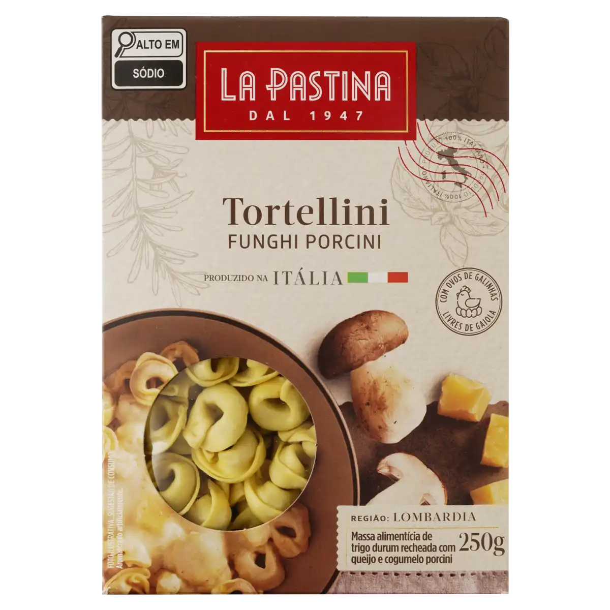 Tortellini Recheio Funghi Porcini La Pastina Caixa 250g