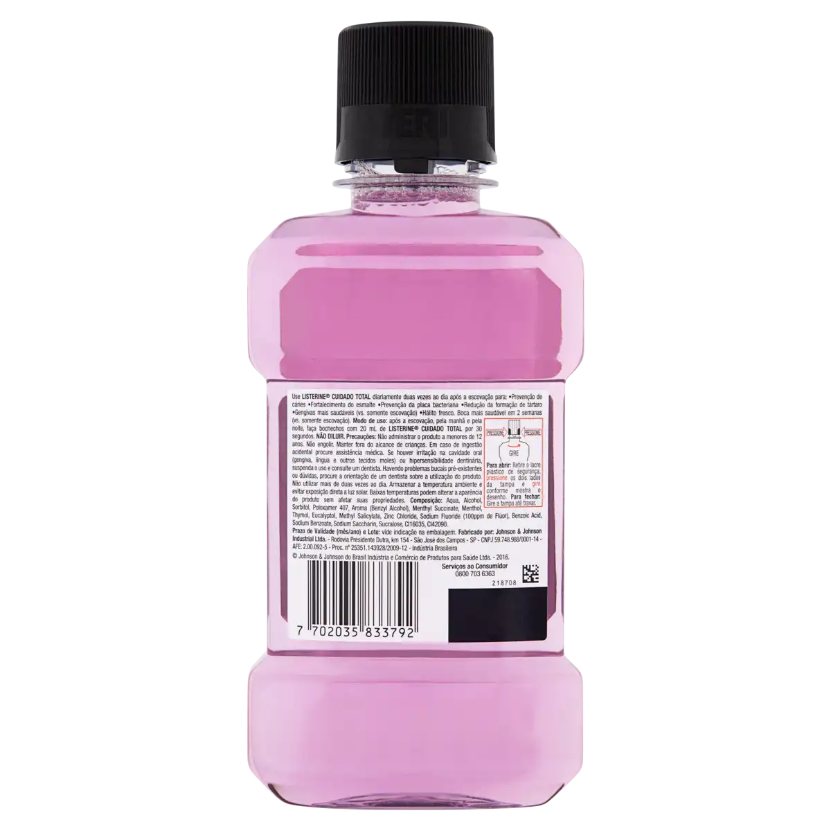 Enxaguante Bucal Menta Fresca Listerine Cuidado Total Frasco 250ml