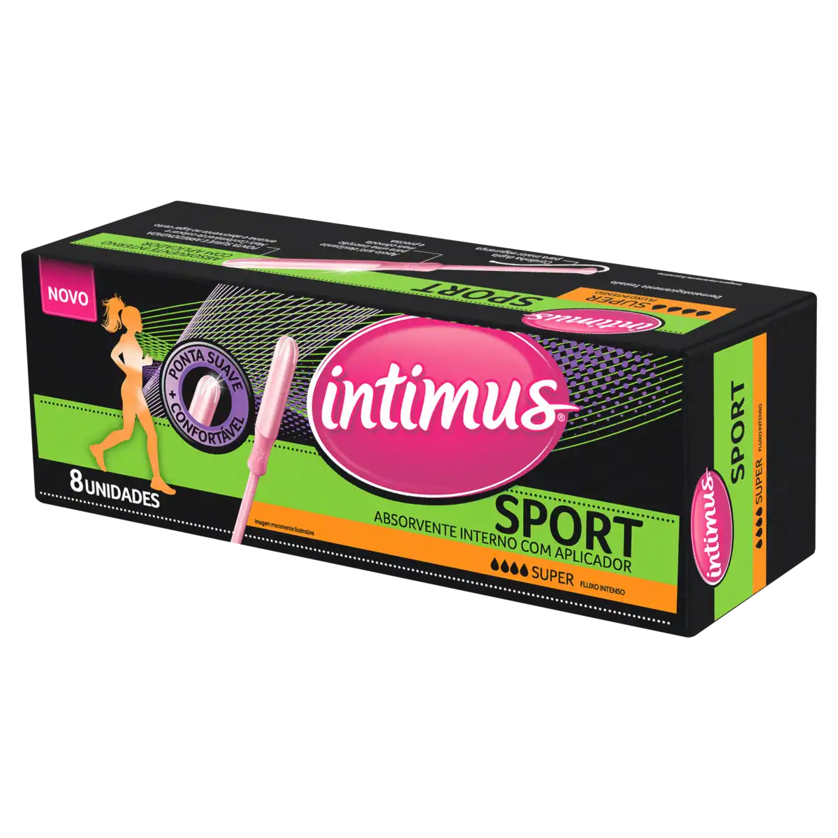 Absorvente Interno com Aplicador Intimus Sport Super Caixa 8 Unidades