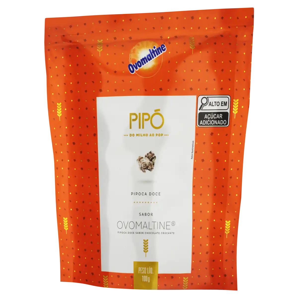 Pipoca Pronta Doce Ovomaltine Pipó Gourmet Sachê 100g