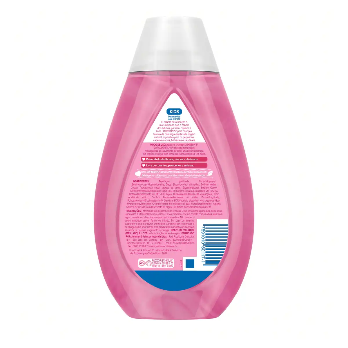 Shampoo Hidratante Johnson's Kids Gotas de Brilho Frasco 400ml