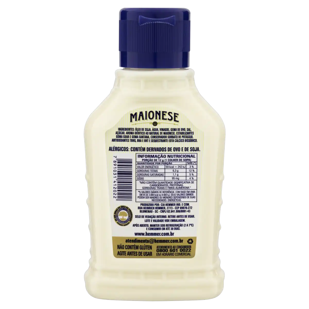 Maionese Tradicional Hemmer Squeeze 290g