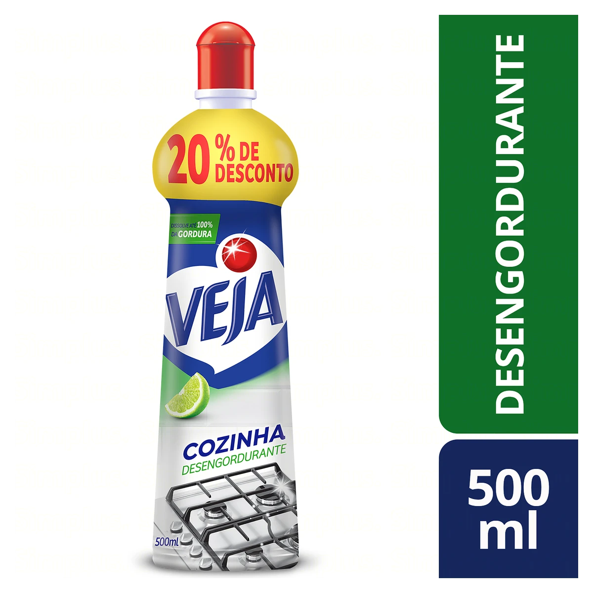 Limpador Desengordurante Cozinha Limão Veja Squeeze 500ml Grátis 20% de Desconto