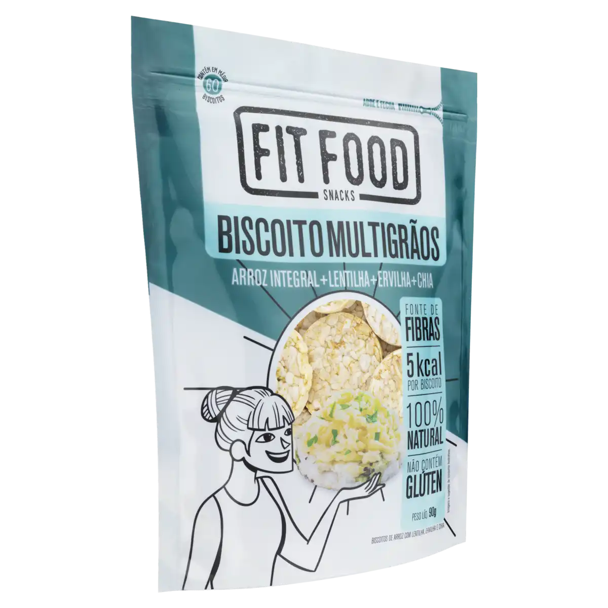 Biscoito de Arroz Multigrãos Fit Food Pouch 90g