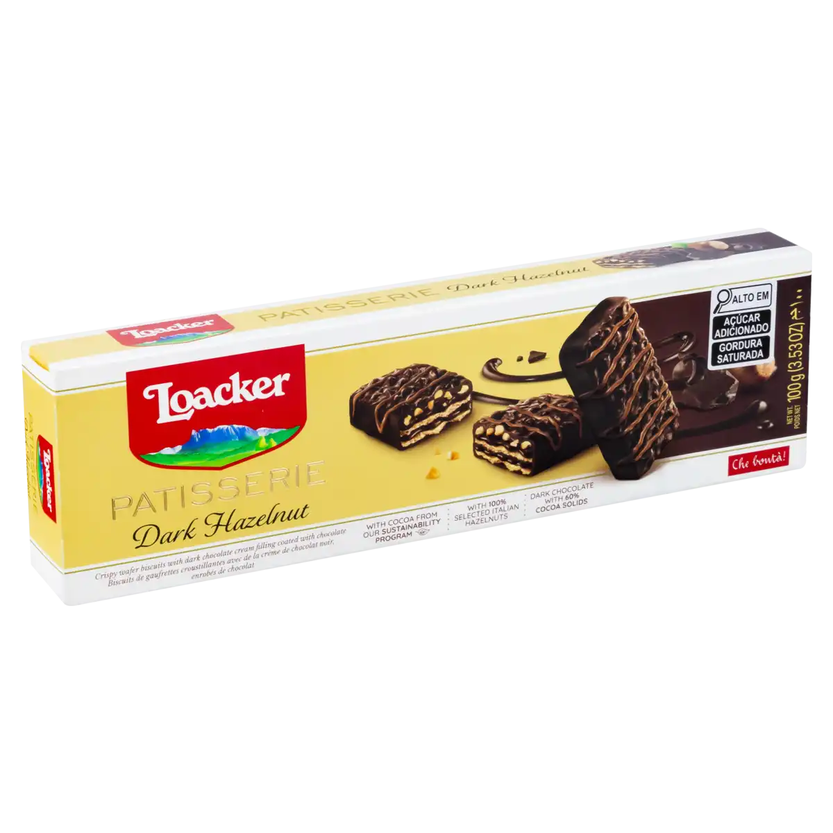 Wafer Dark Hazelnut Loacker Patisserie Caixa 100g