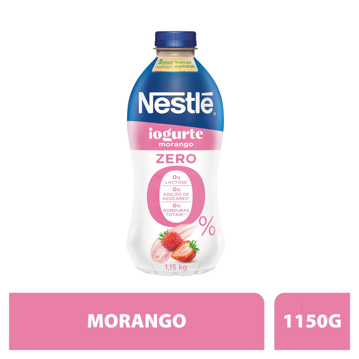 Iogurte Nestle Desnatado 1150g Morango Zero Lactose
