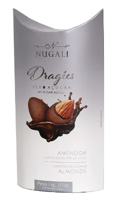 Chocolate Nugali 100g Dragee Amendoa Zero Acucar
