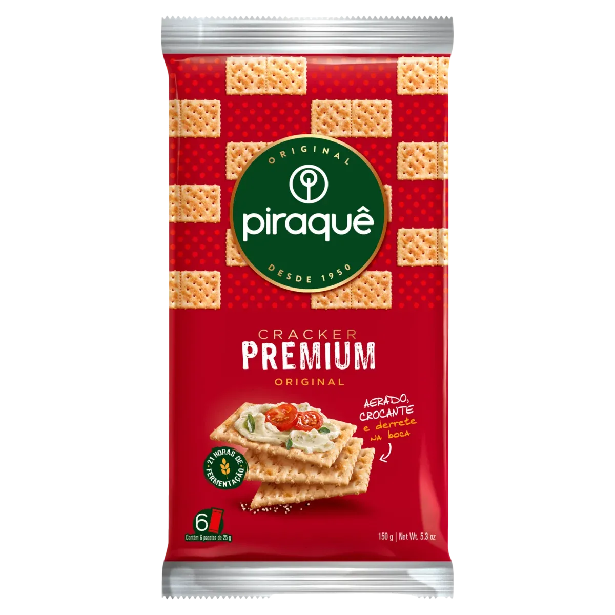 Biscoito Cracker Piraque 150g Premium Original