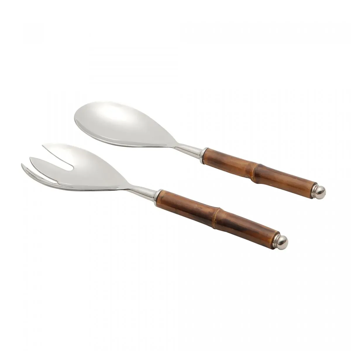 Jg Talheres Salada Wolff 2pcs Inox Cabo Bambu