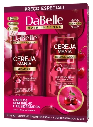 Kit Shampoo 250ml + Condicionador 175ml Dabelle Cereja Mania