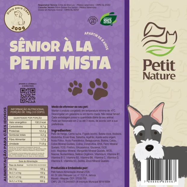 Racao Petit NAture Senior A La Petit Mista 200g