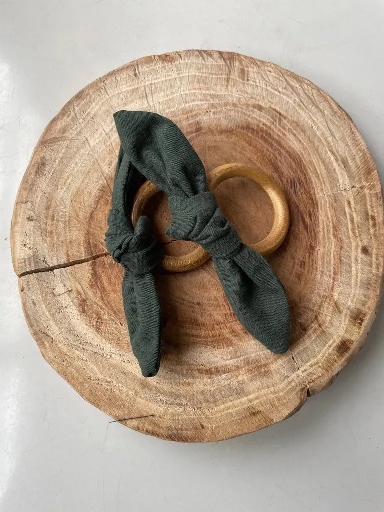 Porta Guardanapo Auguri Foglio Verde Musgo