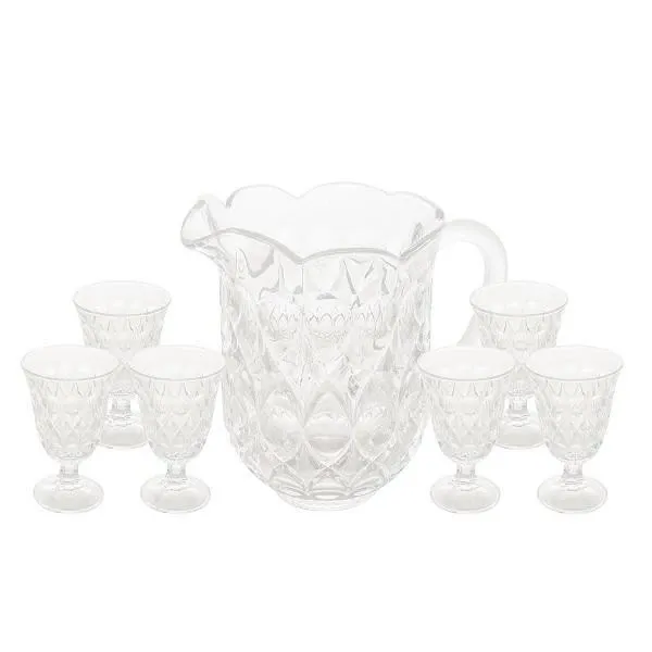 Jg Tacas Jarra Lyor 7pcs Lile Cristal 240ml 1,3l