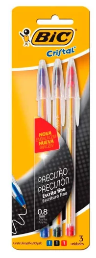Caneta Bic 3und Esferog Cristal Fina S2